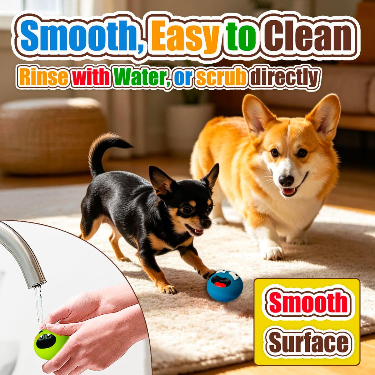 Latex Squeaky Dog Toys for Small Dogs, Mini Breed - 4 Colors - image 3