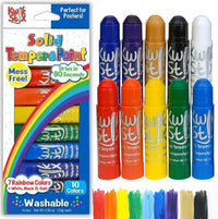 Kwik Stix solid tempera paint sticks, 10 pack of jewel tone colors with twist-up tubes