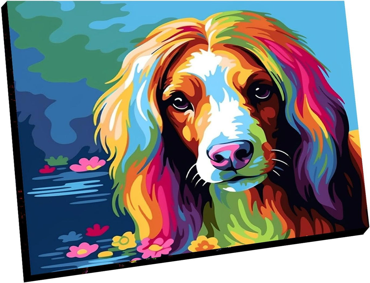 Paint by Numbers DIY Acrylic Painting Kit for Kids & Adults Beginner - Mimi Dog Framed