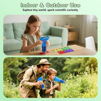 Odatay 1000X Digital Kids Microscope Kit with 12 Slides & 2" Screen - Navy Blue - image 4