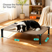 Elevated Outdoor Dog Bed, Raised Dog Bed with Steel Framed 42in – Essentials for Dogs - Brown / 42"L x 30"W x 8.5"H - image 3