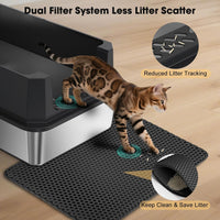 FURTIME Stainless Steel Cat Litter Box - Black / Large - image 2