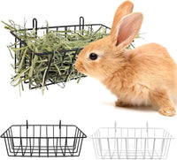Rabbit Hay Feeder - 2Pcs Metal Hay Holder for Bunny & Guinea Pig – Essentials for Small Pets