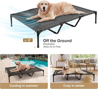 petizer 48" Elevated Dog Bed for Extra Large Dogs, Outdoor Dog Cot Waterproof, XXL Dog Bed with Supporting Bars - Up to 200 LBs, Washable Breathable Raised Cooling Pet Bed, Indestructible, X-Large