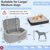 BLVRYVIO Large Dog Car Seat for Medium Sized Dogs Under 55lbs or 2 - Gray / Large - image 2