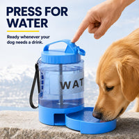 Portable Dog Water Bottle with Bowl, Large 77 oz/2.2 L, Black – Essentials for Dogs - 77oz-Blue - image 3