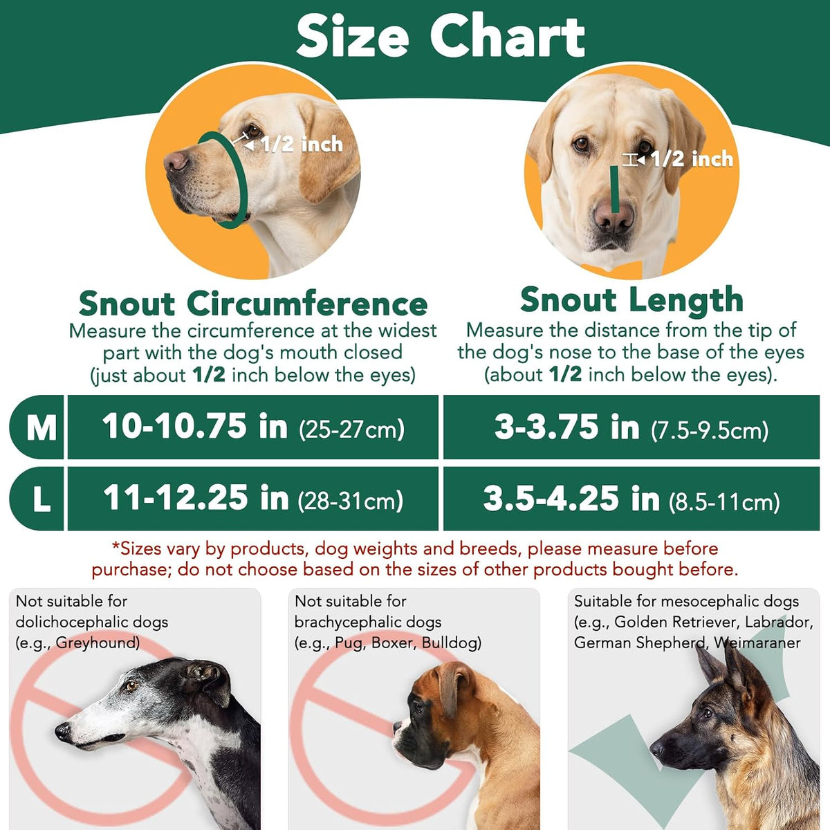 Humane Basket Dog Muzzle for Medium Large Dogs Anti Biting Eating – Essentials for Dogs - Black / M [Snout Cir:10-10.75"] - image 2