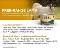 ZEAL New Zealand Wet Cat Food – High Protein, Grain-Free with Superfoods (Lamb, 6oz Can, 12-Pack)