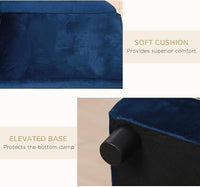 PawHut Luxury Fancy Dog Couch with Hidden Storage, Small Dog Sofa Bed with 2" Soft Foam, Modern Pet Furniture for Puppies & Little Breeds, Blue