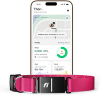 New Fi Series 3+ Smart Dog Tracker Collar – AI GPS for Dogs, Health & Behavior Monitor, Virtual Fence, Escape Alerts, Waterproof, Apple Watch Compatible 12Mo Membership Included