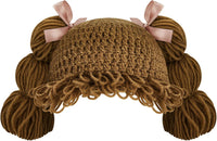 Halloween Cabbage Costume Yarn Wig - Brown 1 / Loop Pigtails