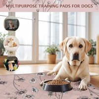 IEUUMLER Washable Pee Pads for Dogs - Muted Coffee Daisy / 24"X18"-2pcs - image 3