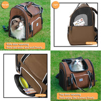 Pet Backpack Carrier for Small Dogs Medium Cats, Puppies - dark brown / 16.5"L x 10.0"W x 15.5"H - image 3