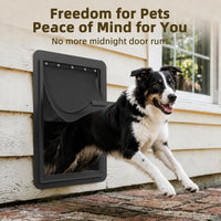 URSPET Medium Dog Door for Wall, 3-Flap Insulated, Steel Frame - Black / Large / For Door - image 3