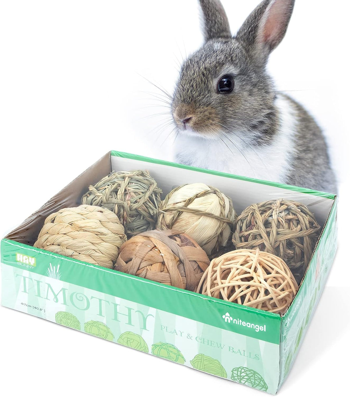 Niteangel Natural Chew Activity Toys: Meets Small Pet Chewing Needs - 6 Balls