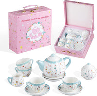 Sweejar porcelain tea set for little girls in pumpkin shape with teapot, cups and saucers - view 2