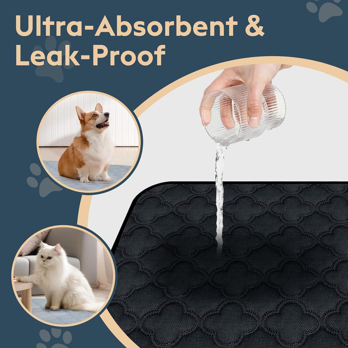FunFurry Washable Pee Pads for Dogs - Dark Grey / 31" X 36" - 2 Pack - image 3