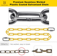 BeneLabel 40 inch yellow coated heavy duty hanging chains with carabiners - view 26