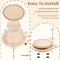 Natural Sisal Cat Scratcher, Round Cat Toys for Indoor Cats Interactive Toys with Ball Track Spring Ball, Kitten Toys for Chasing Hunting Mental Physical Exercise Puzzle