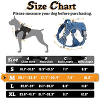 rabbitgoo Dog Harness Medium Sized No Pull, Tactical Service Pet Vest with Molle and Control Handle, Adjustable and Reflective Military Harness for Easy Walking and Training, Blue, M