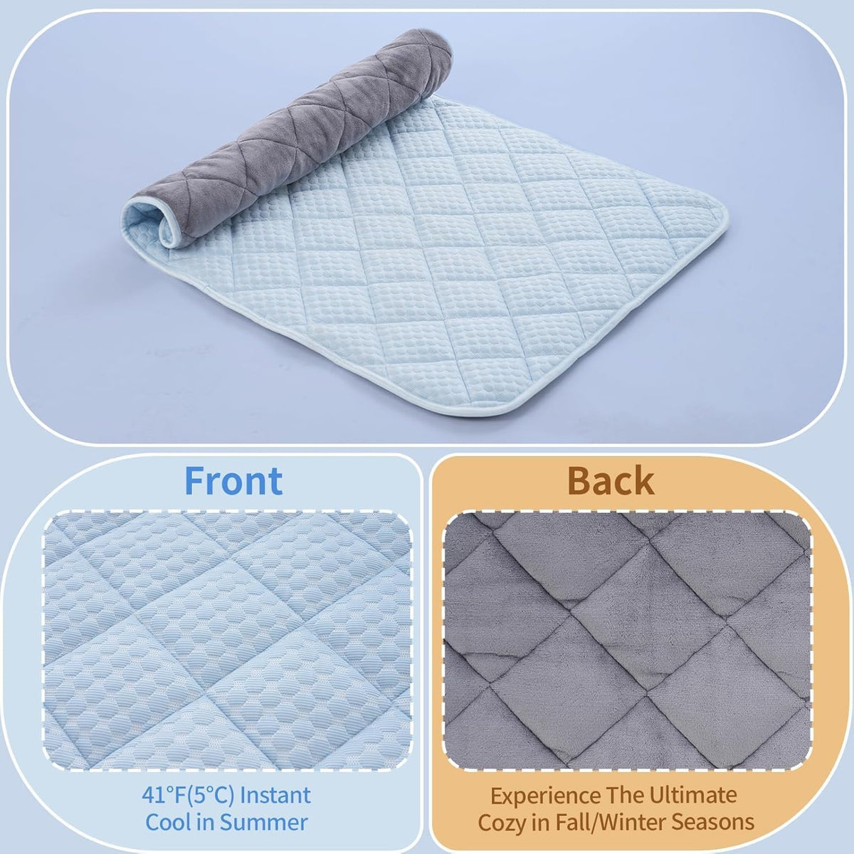 Cooling Mat for Dogs, 35"x23" Thick & Double-Sided Dog Cooling Mat, Self-Cooling Dog Bed - XXL - 51 x 38 Inch - image 2