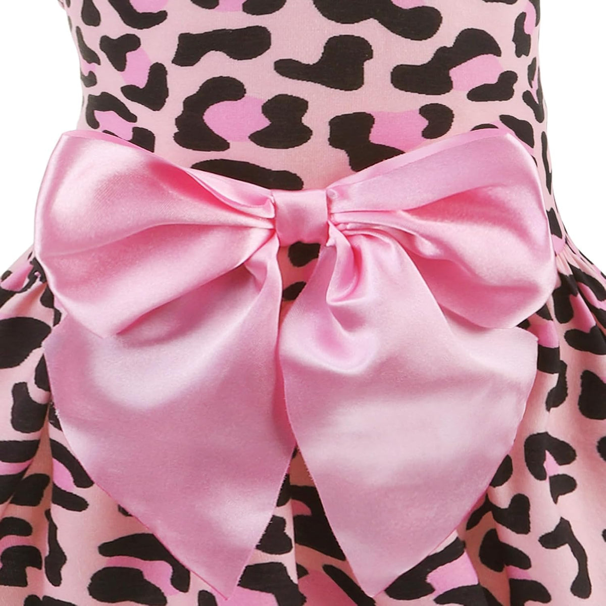PUPTECK Classic Beige Plaid Dog Dress with Bow Puppy Skirt Clothes M – Essentials for Dogs - Pink(Leopard Print) / Large - image 4