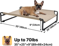 Veehoo Outdoor Elevated Dog Bed - Beige Coffee / 35.0"L x 26.0"W x 9.4"Th - image 4