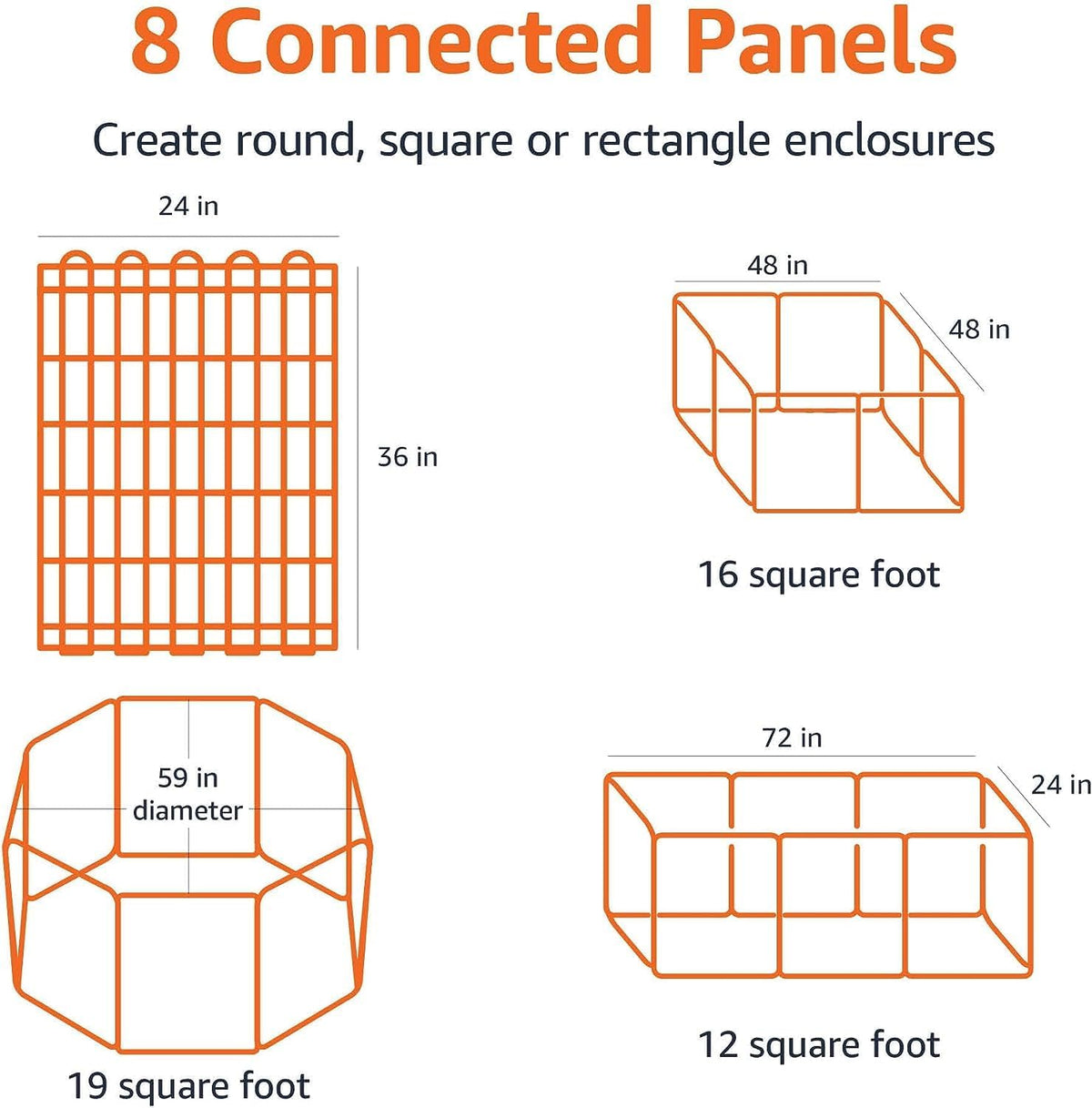 Amazon Basics Portable Foldable Octagonal Metal Exercise Dog Playpen - Single Door / 36"H - image 3