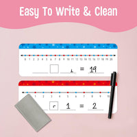 SpriteGru number line dry erase boards with 0-10 and 0-20 lines and colorful star print - view 28