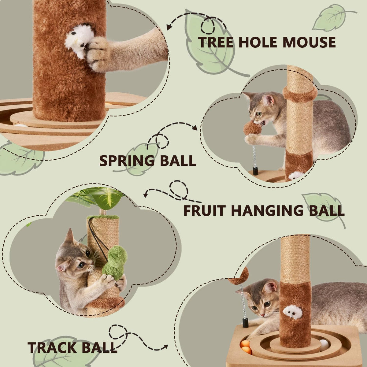 MECOOL 35in Tall Cat Scratching Post Sturdy and Premium Scratch Posts - 35 inches for Adult cats - image 2