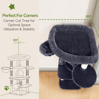 Globlazer Corner Stable Cat Tree Tower with Scratching Post, C51 - 51inch / Dark Gray - image 2