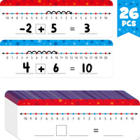 SpriteGru number line dry erase boards with 0-10 and 0-20 lines and colorful star print