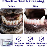 Dog Teeth Cleaning Powder, Dog Dental Powder and Cats Breath Freshener, Bad Breath & Tartar Remover for Pets, Suitable for Large, Medium & Small Canine(Blue)