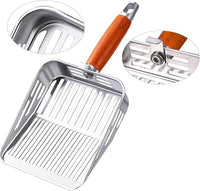 304 Stainless Steel Cat Litter Scoop, One-Piece Pressed Design with No Weld Spots, Durable Anti-Break Handle, Dual Slot Sizes, Easy to Clean, Filters Small Litter Clumps Litter Scoop