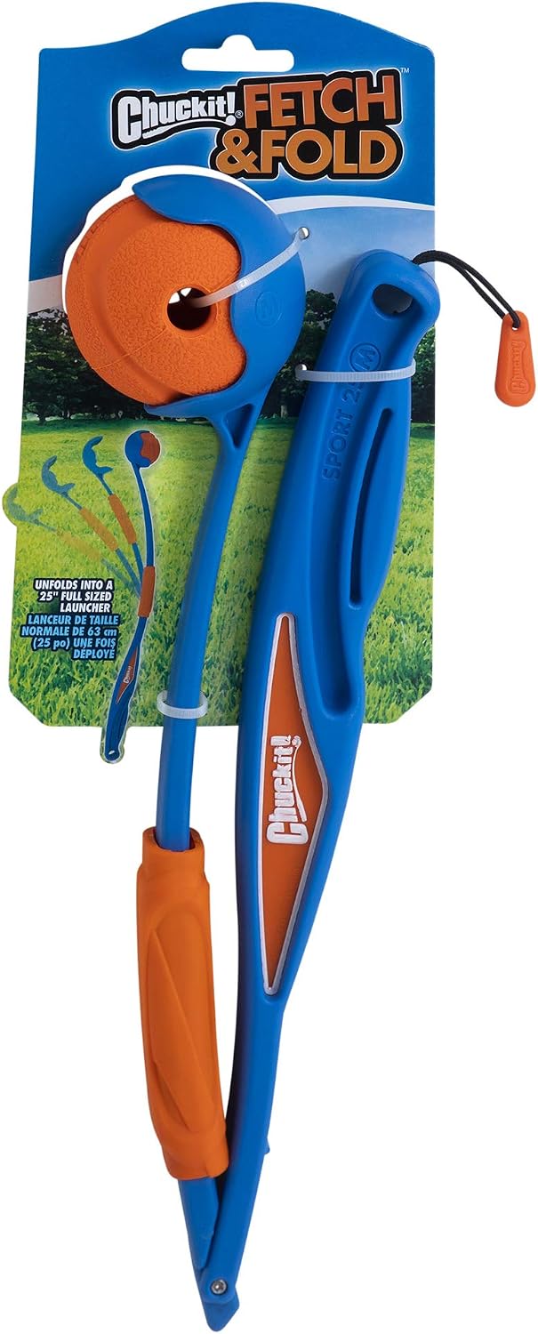 Chuckit! Fetch and Fold 25M Dog Ball Launcher, Medium Ball
