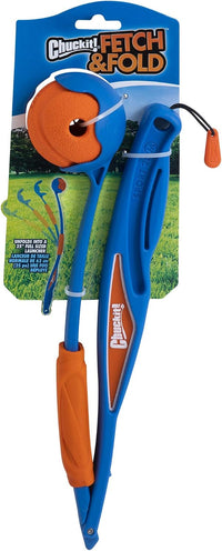 Chuckit! Fetch and Fold Mini 18M Launcher with Medium 2.5in Ball – Essentials for Dogs - Mini