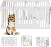 Dog Playpen with Door, DIY Shape Combination Puppy Pen,25.5" H 10-Panel Dog Fence,Non-Slip & Secure Pet Gate, Easy to Assemble
