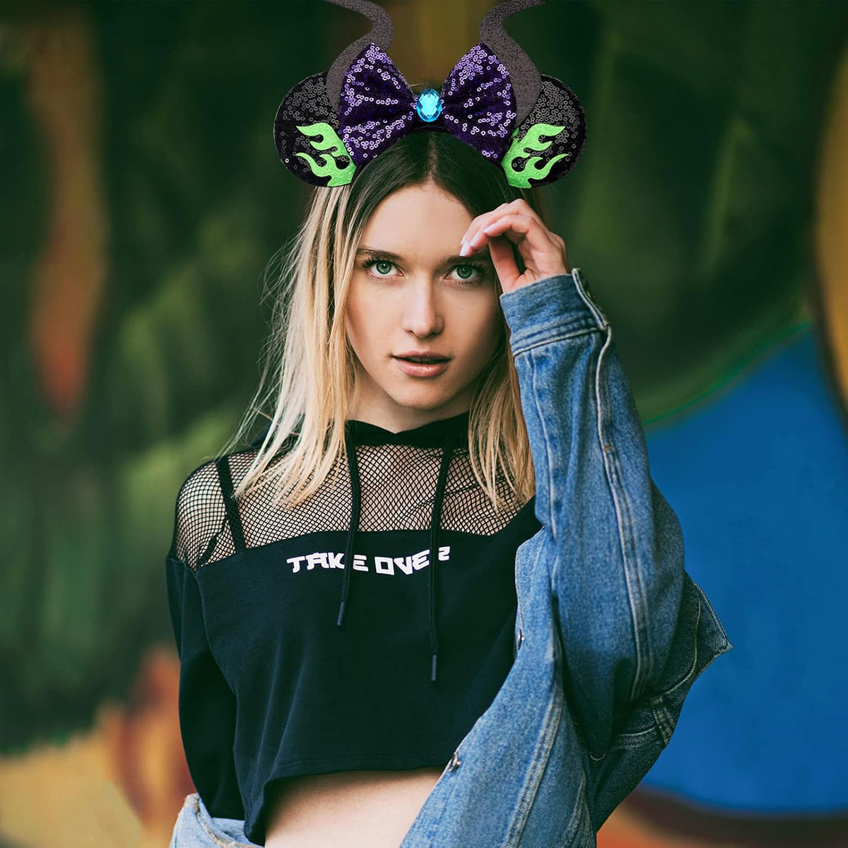 RAZKO Mouse Ears Headband - Flaming Maleficent - image 2