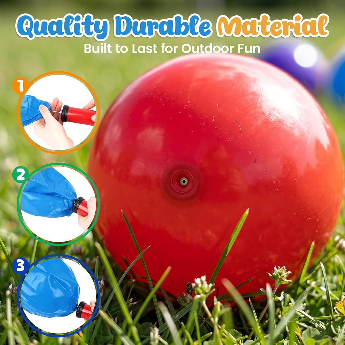 AMOR PRESENT 6 pack 8.5 inch multicolor playground balls with hand pump - view 3