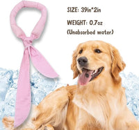 2pcs Cooling Scarf for Pets,Summer Cooling Scarves Keep Cats and Dogs Cool, Reused,Rrecycled,Suitable for Dogs (2pcs-Pink Stripe)
