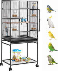 VEVOR Bird Cage, Flat Top - Black / 24.6"L x 16.7"W x 53.9"H