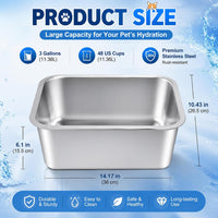 3 Gallon Large Water Bowl for Dogs - 1 Bowl / 3 Gallons - image 2