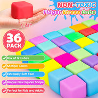 VISCOO 12 Pack Slow Rising Stress Cube - 1.4 in 36 Packs - 12 Colors - image 2