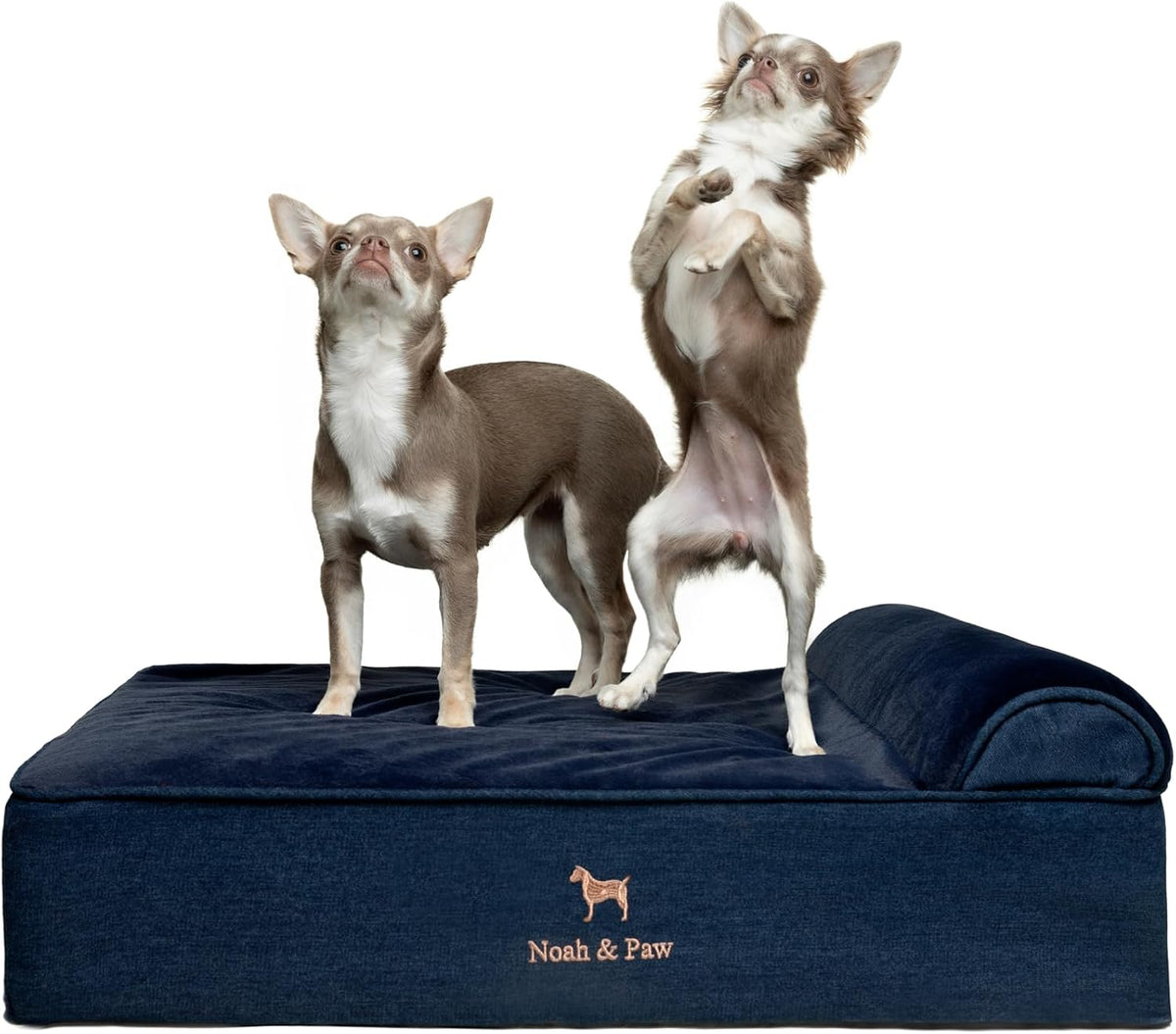 Large Dog Bed Orthopedic Memory Foam Cooling Gel 35x25x8.7 in – Essentials for Dogs - Dark Blue - DE / Medium