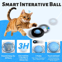 ORSDA Interactive Cat Toys Ball - Blue Ball&7 Hole Black Mat - image 4