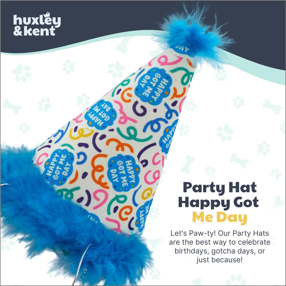 Huxley & Kent Party Crown Hat for Dogs & Cats - Small / Happy Got Me Day - image 2