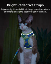 Upgraded Cat Harness and Leash Set - Hawaii Green / M - image 3