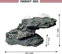 PINVNBY Basking Platform for Turtles Tortoise Dock Resin Resting Rock - 【M:8.2”Lx3.3”Wx3.1”H】 / 【Bronze】 - image 3
