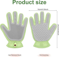 2 in 1 Pet Grooming Glove for Cats & Dogs, Efficient Deshedding Brush Pet Long Short Fur Removal Glove, Gentle Massaging Puppy Kitten Bathing Grooming Brush Tool, Easy Clean Floating Hair Mitt