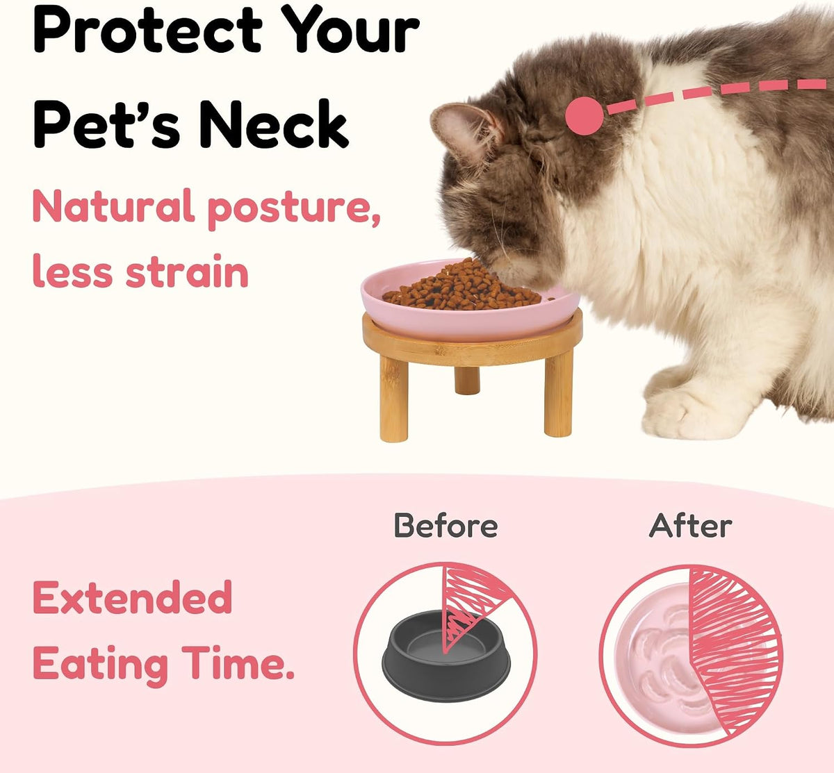 Slow Feeder Bowl for Cats and Small Dogs - Pink / 6.3''W x 5''H - image 2